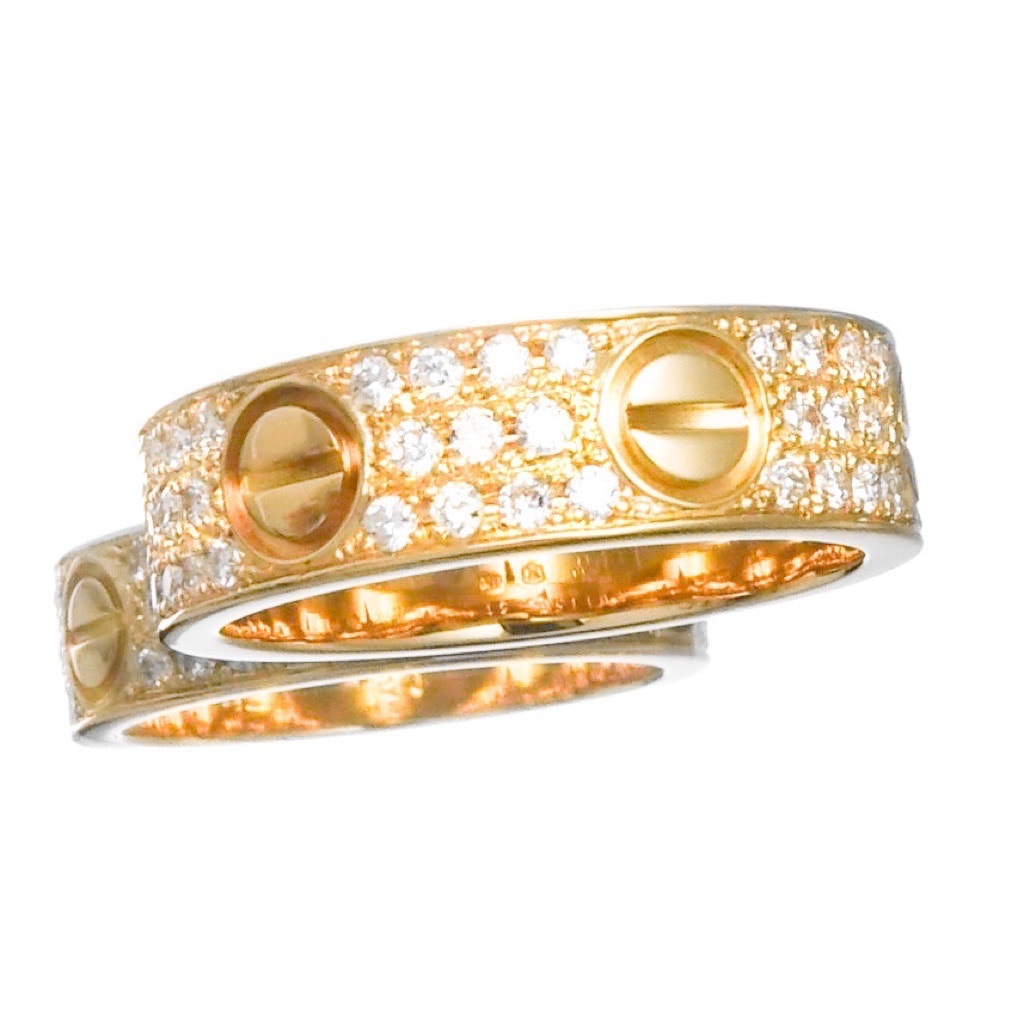 カルティエ ♡ラブリング 3Pダイヤ 750 WG #51 11号 カルティエ ラブリング 11号 WG 51 ダイヤ 指輪 リング カルティエ