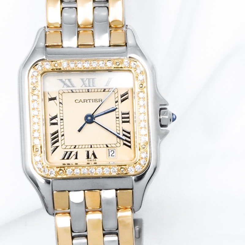 カルティエ パンテール YG コンビ 3ロウ パンテール MM デイト コンビ 3ロウ 1重ダイヤ | CARTIER | LE