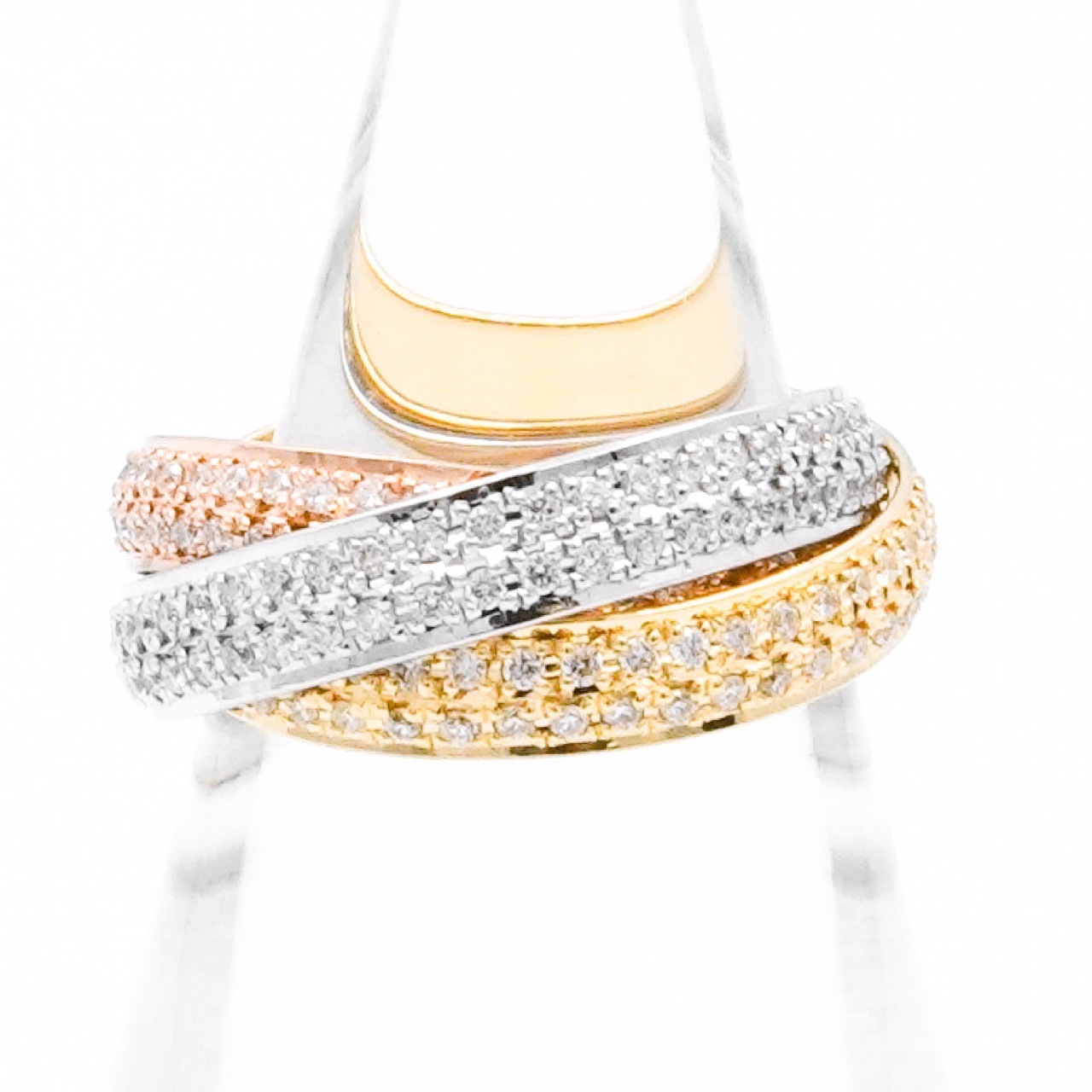 カルティエ　3連リング　１０号サイズ 10号【CARTIER/カルティエ】 トリニティ 3連 シリアル刻印なし