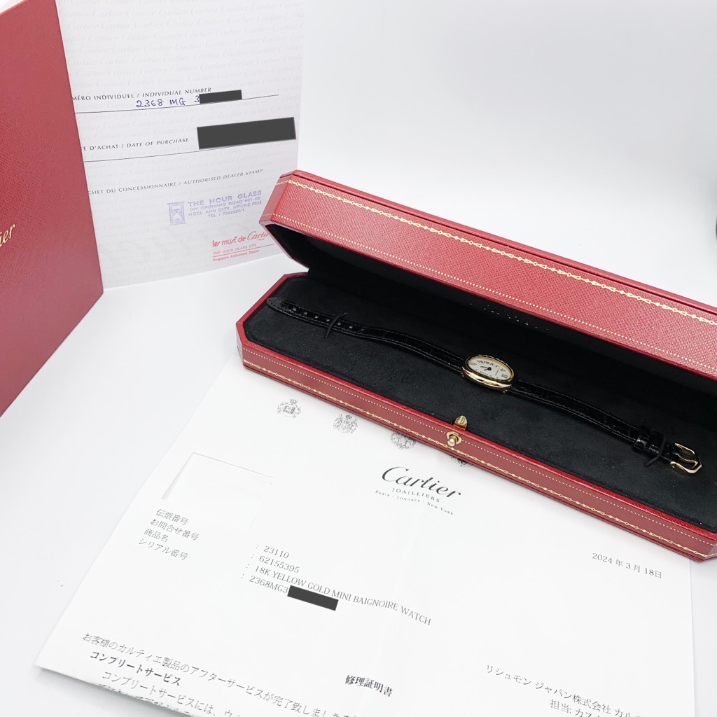 【保証書・購入証付・ベルト新品】Cartier カルティエ ミニべニュワール時計 保証書・購入証付・ベルト新品】Cartier カルティエ ミニべ