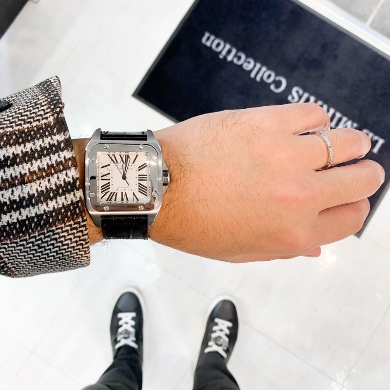 〇Cartier サントス 100 LM 2656 革ベルト FZ8118 カルティエ サントス100・LMサイズ 革ベルト - 腕時計専門店THE