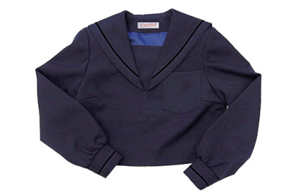 ネイビー セーラー服上着　茶色ライン　12号(165A) ネイビー セーラー服上着 茶色ライン 12号(165A) ネイビー