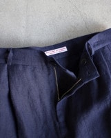 FRANK LEDER (ե󥯥꡼) | WASHED OLD LINEN 2TUCK TROUSERS (åɥɥͥ󣲥åȥ饦) - NAVY