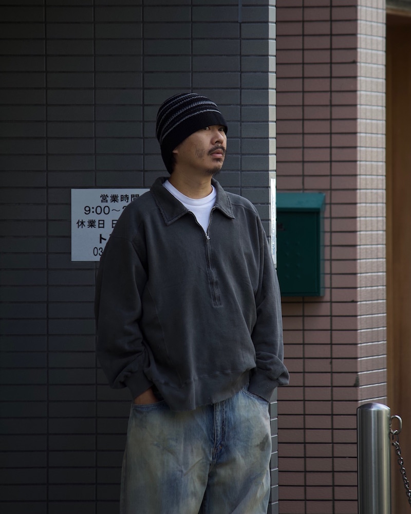 ANCELLM アンセルム HALF ZIP SWEAT SHIRT BLACK ANCELLM - HALF ZIP SWEAT SHIRT | CHERRY | スウェット | NapsNote