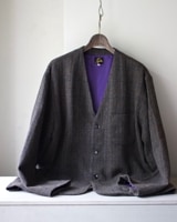 NEEDLES (ˡɥ륺) | V Neck Jacket - Wool Windowpane (Vͥå㥱å - 륦ɥڥ) - Charcoal