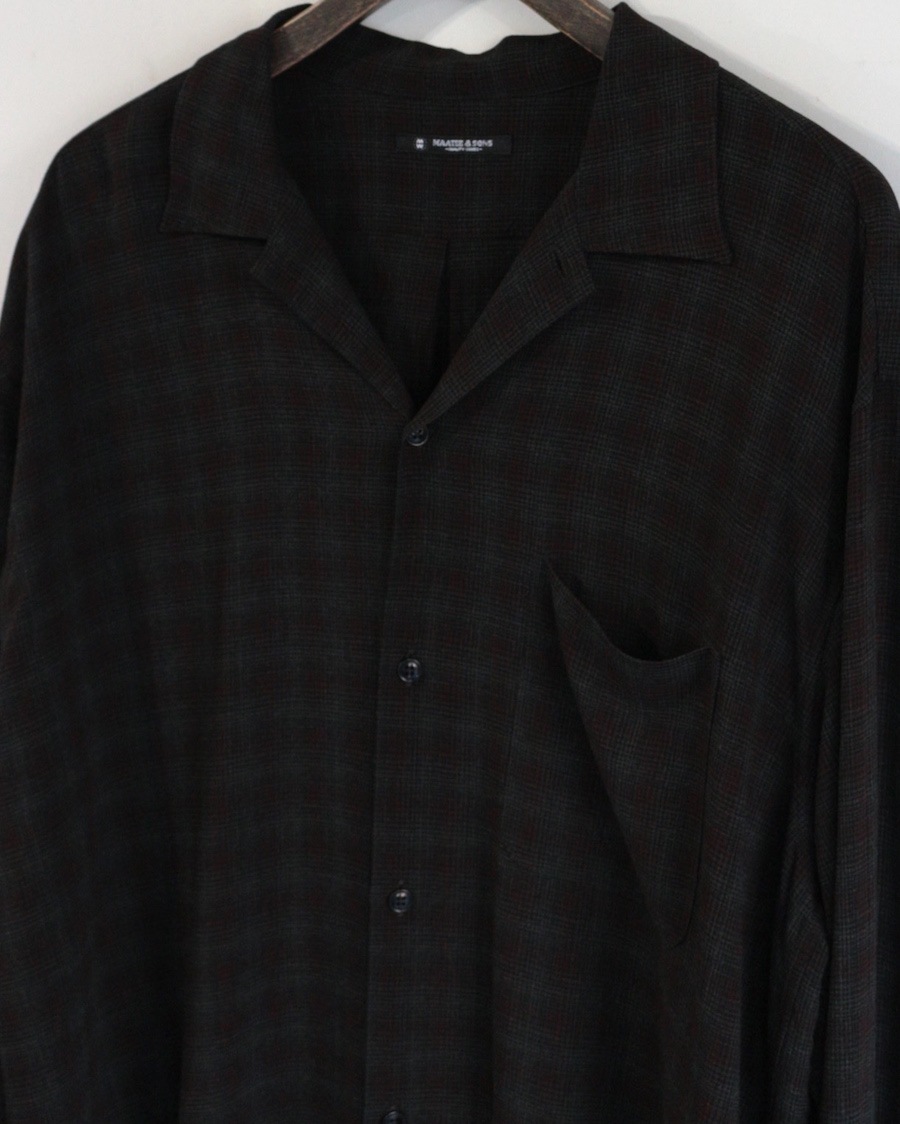 MAATEE&SONS (�ޡ��ƥ�������ɥ���) | OP COLLLAR SHIRTS RAYON��ǲ BRCHECK (�����ץ󥫥顼�����) - C/64 BRWN