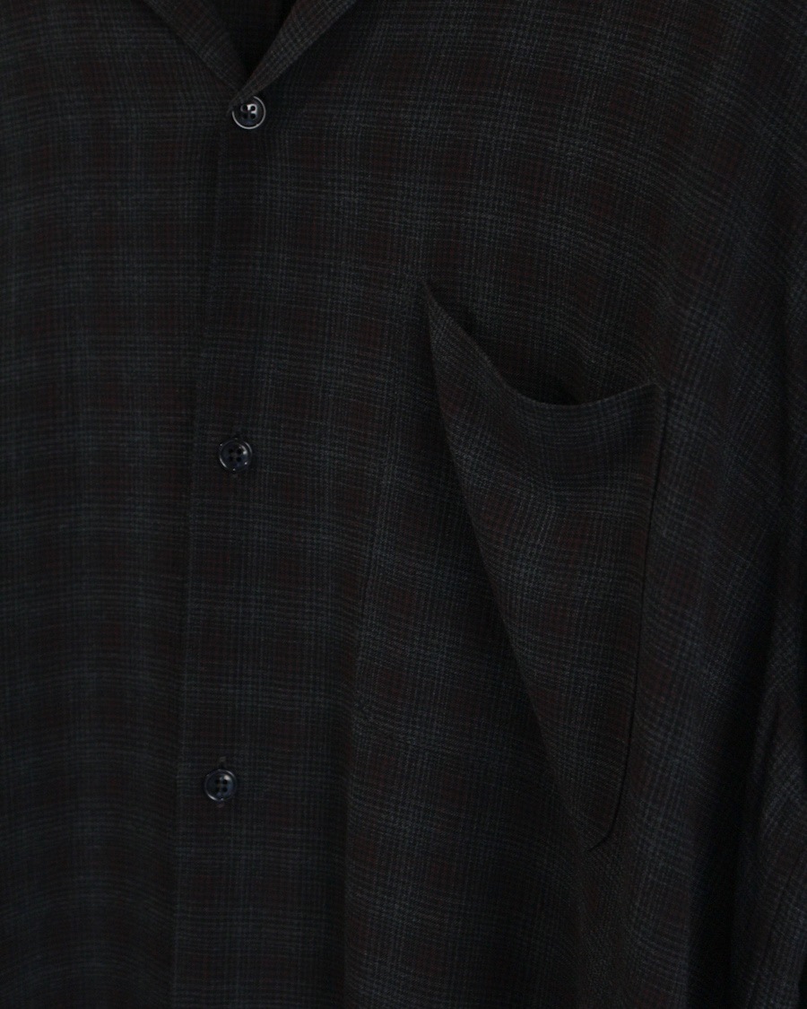 MAATEE&SONS (�ޡ��ƥ�������ɥ���) | OP COLLLAR SHIRTS RAYON��ǲ BRCHECK (�����ץ󥫥顼�����) - C/64 BRWN