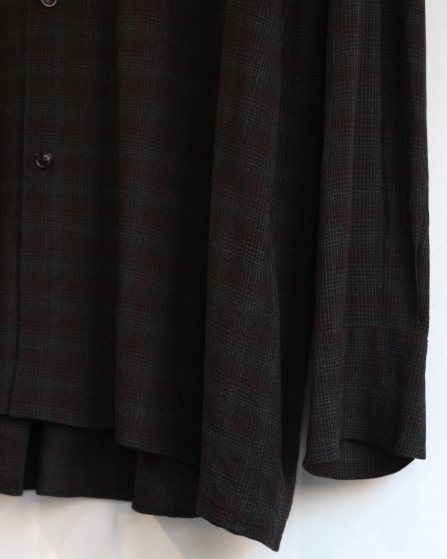 MAATEE&SONS (�ޡ��ƥ�������ɥ���) | OP COLLLAR SHIRTS RAYON��ǲ BRCHECK (�����ץ󥫥顼�����) - C/64 BRWN