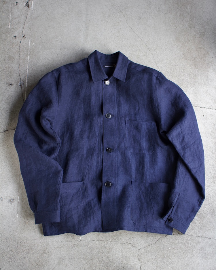 FRANK LEDER (�ե�󥯥꡼����) | WASHED OLD LINEN COVERALL (�����å���ɥ�����ɥ�ͥ� ���С�������) - NAVY