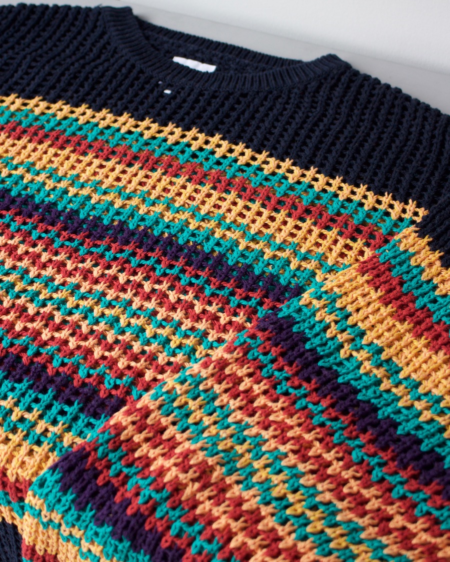 Sasquatchfabrix. (率åե֥å) | MESH KNIT " MEX BORDER " (å˥å) - LIGHT BROWN , NAVY