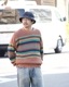Sasquatchfabrix. (率åե֥å) | MESH KNIT " MEX BORDER " (å˥å) - LIGHT BROWN , NAVY