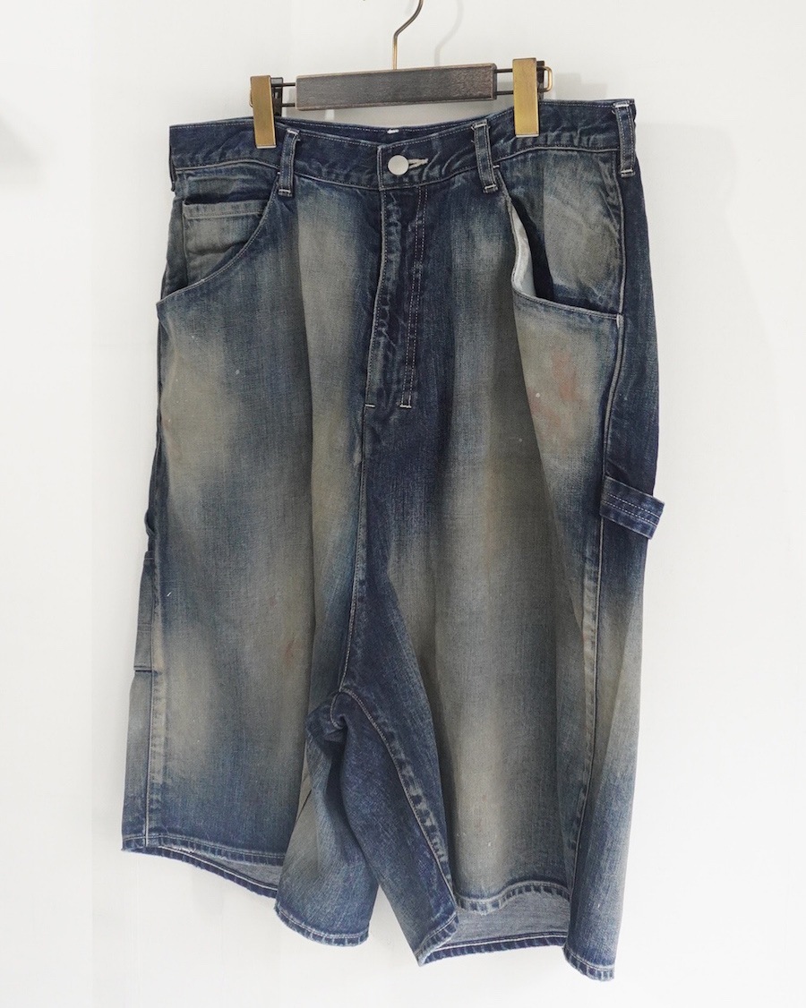 ANCELLM (���󥻥��) | ANC-PT149-A DENIM PAINTER SHORTS - INDIGO
