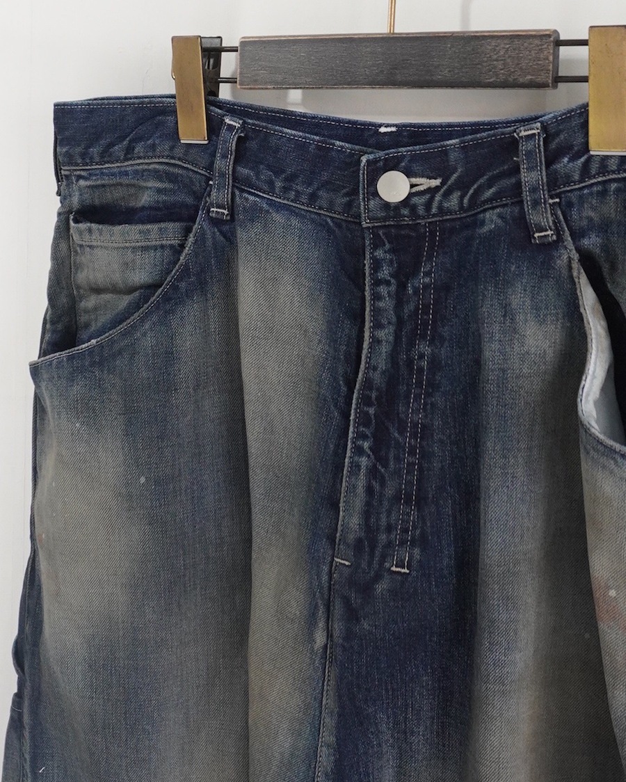 ANCELLM (���󥻥��) | ANC-PT149-A DENIM PAINTER SHORTS - INDIGO