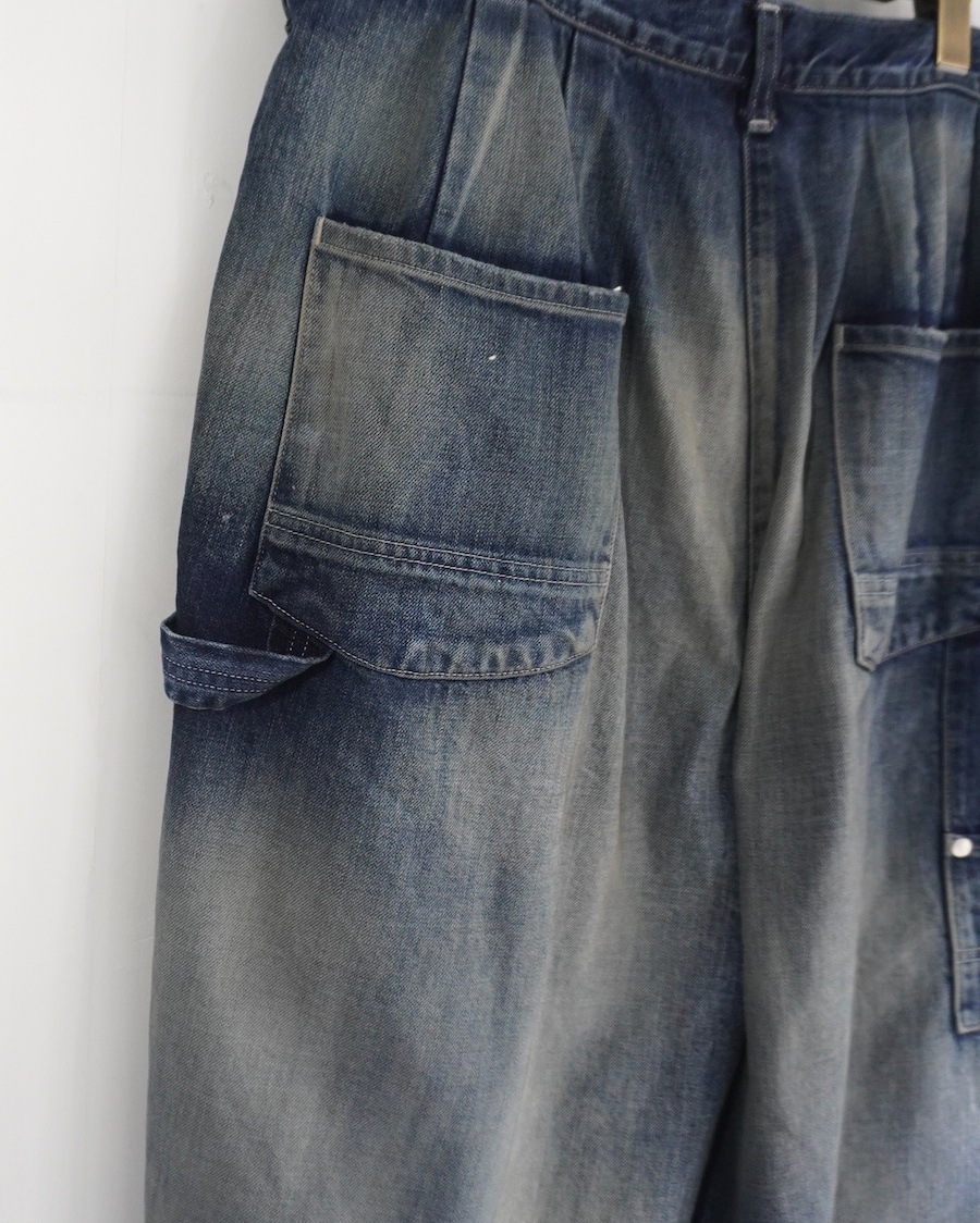 ANCELLM (���󥻥��) | ANC-PT149-A DENIM PAINTER SHORTS - INDIGO