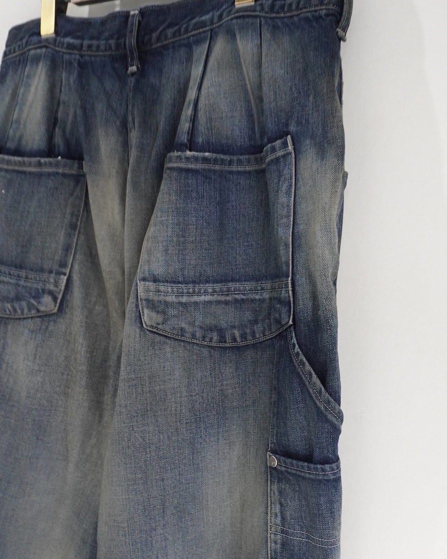 ANCELLM (���󥻥��) | ANC-PT149-A DENIM PAINTER SHORTS - INDIGO