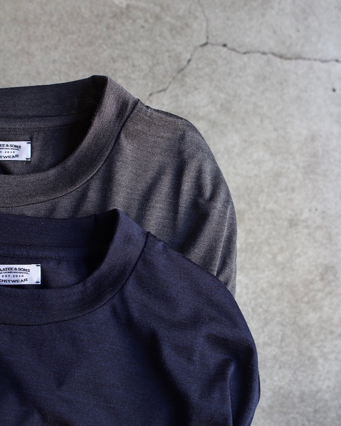 MAATEE&SONS (ޡƥɥ) | SILK LONG SLEEVE TEE (륯󥰥꡼֥ƥ) - NAVYTOP