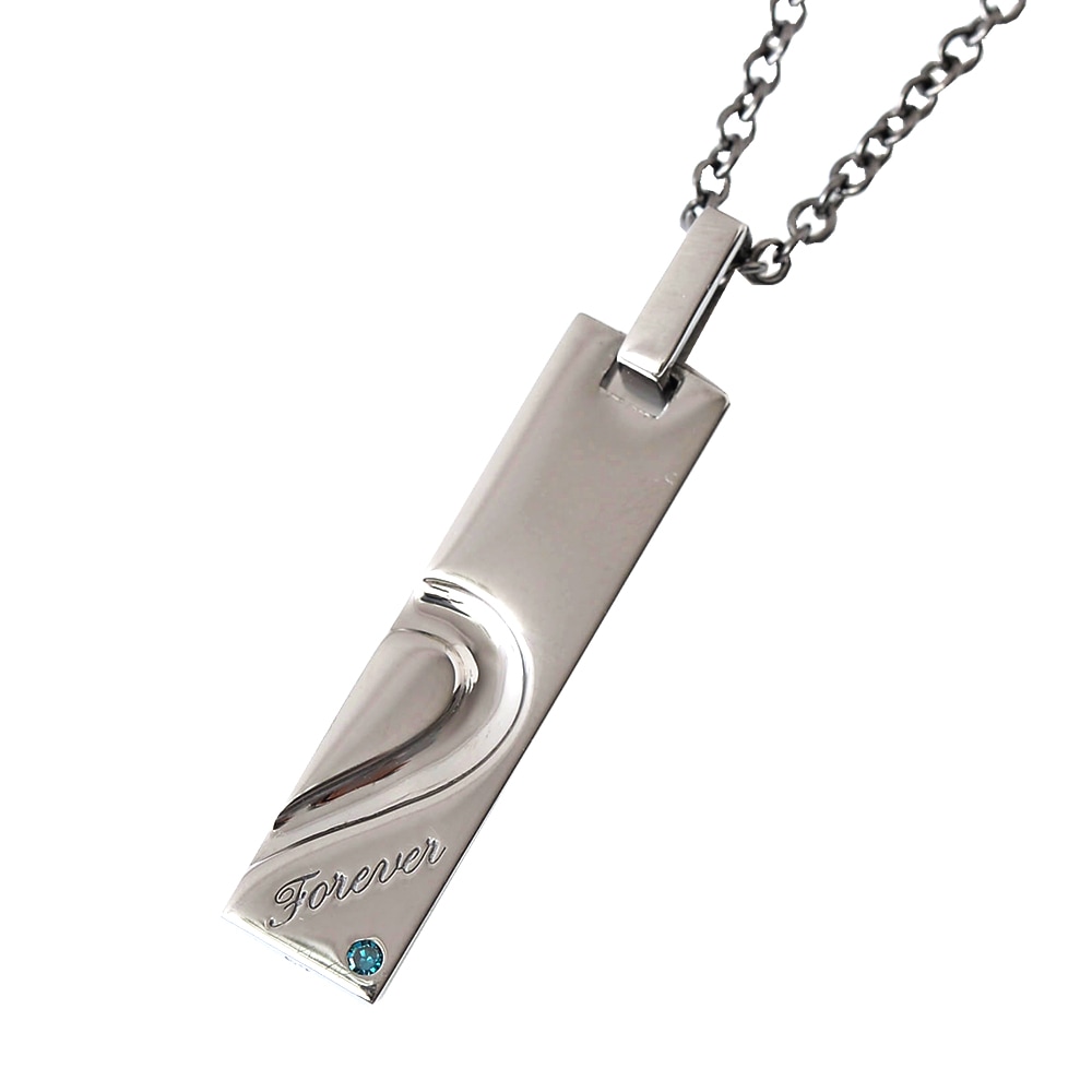 メンズ単品【ダイヤモンド】ブルー&レッド プレート ハート フラワーBOX 重なるペア close to me ペアアクセサリー