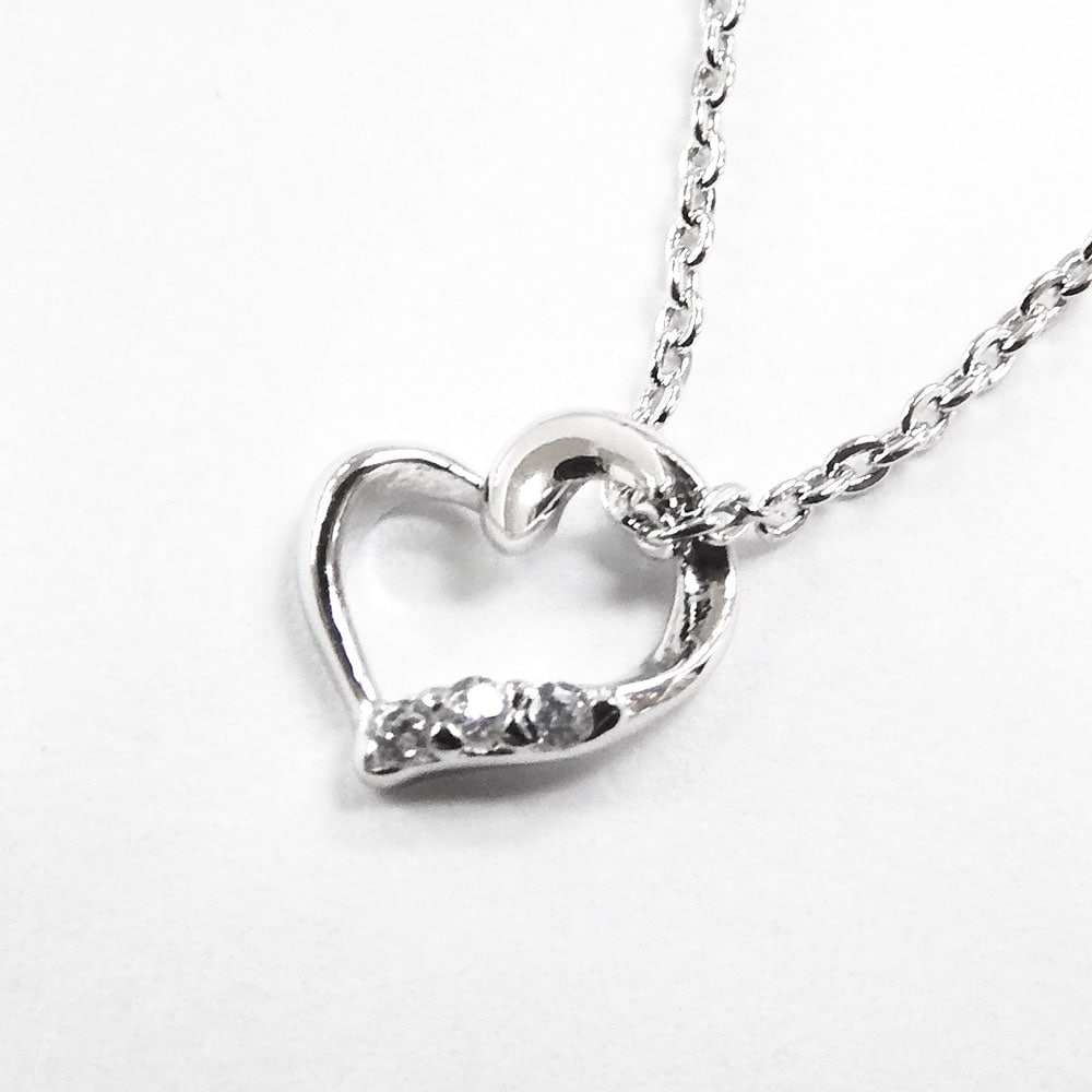 レディースネックレス CZ シルバー925 ロジウムコーティング SN36-088 ハート型 Cheri