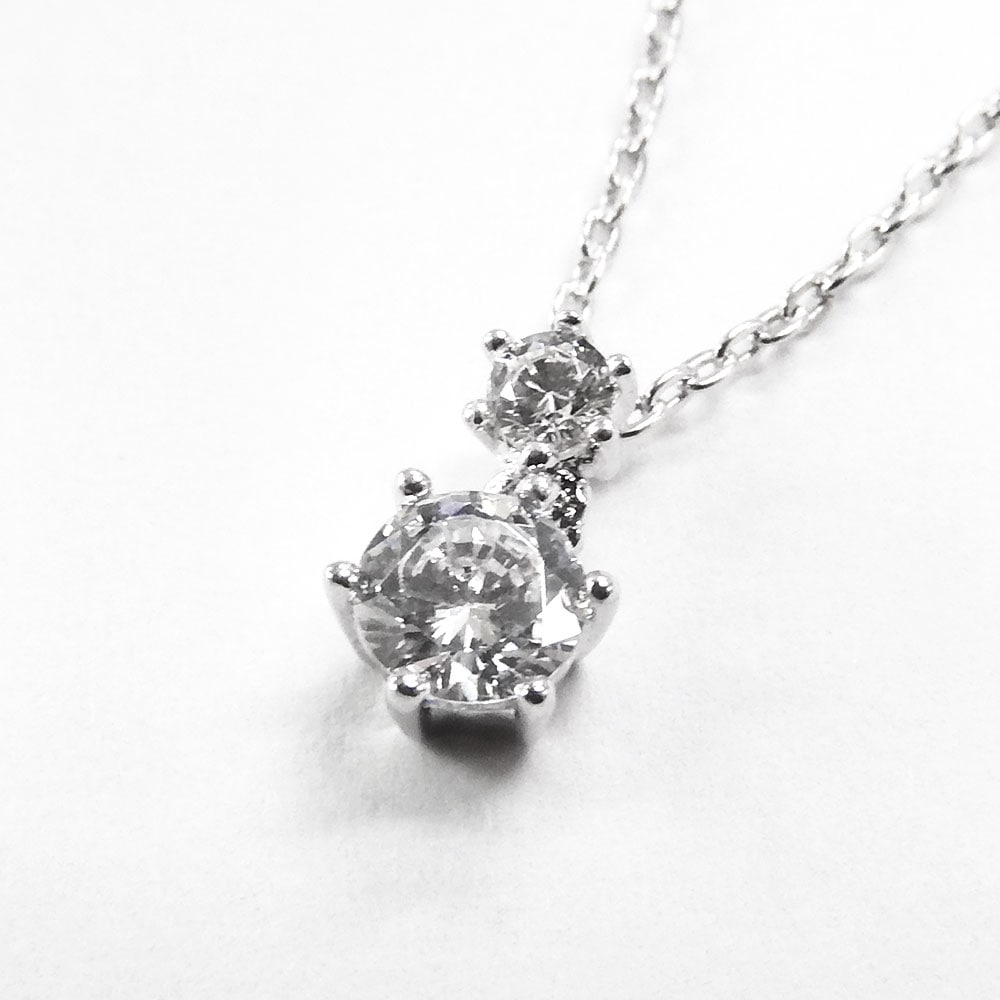 レディースネックレス CZ シルバー925 ロジウムコーティング SN36-092 ハート型 Cheri