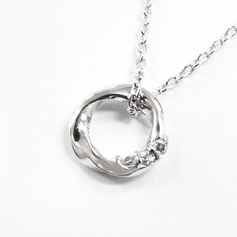 レディースネックレス CZ シルバー925 ロジウムコーティング SN36-089 リング型 Cheri