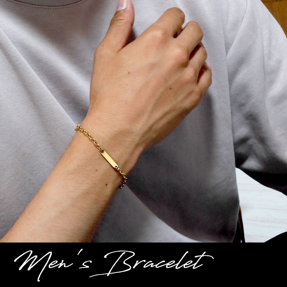 ペアブレスレット/アンクレット【2WAY仕様】サージカルステンレス【つけっぱなし】ゴールド プレート close to me St ペアアクセサリー