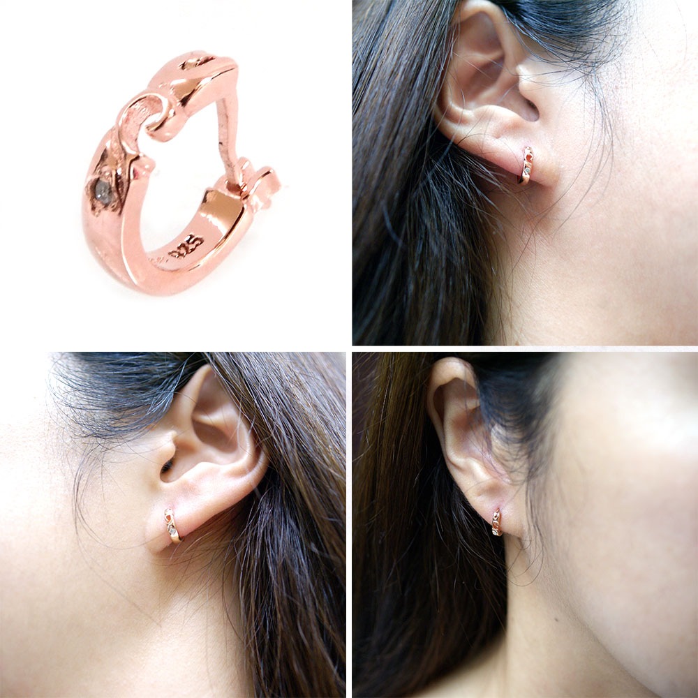 【単品】ピアス 【ダイヤモンド】合わせてハート  ピンクゴールド SILVER925 close to me