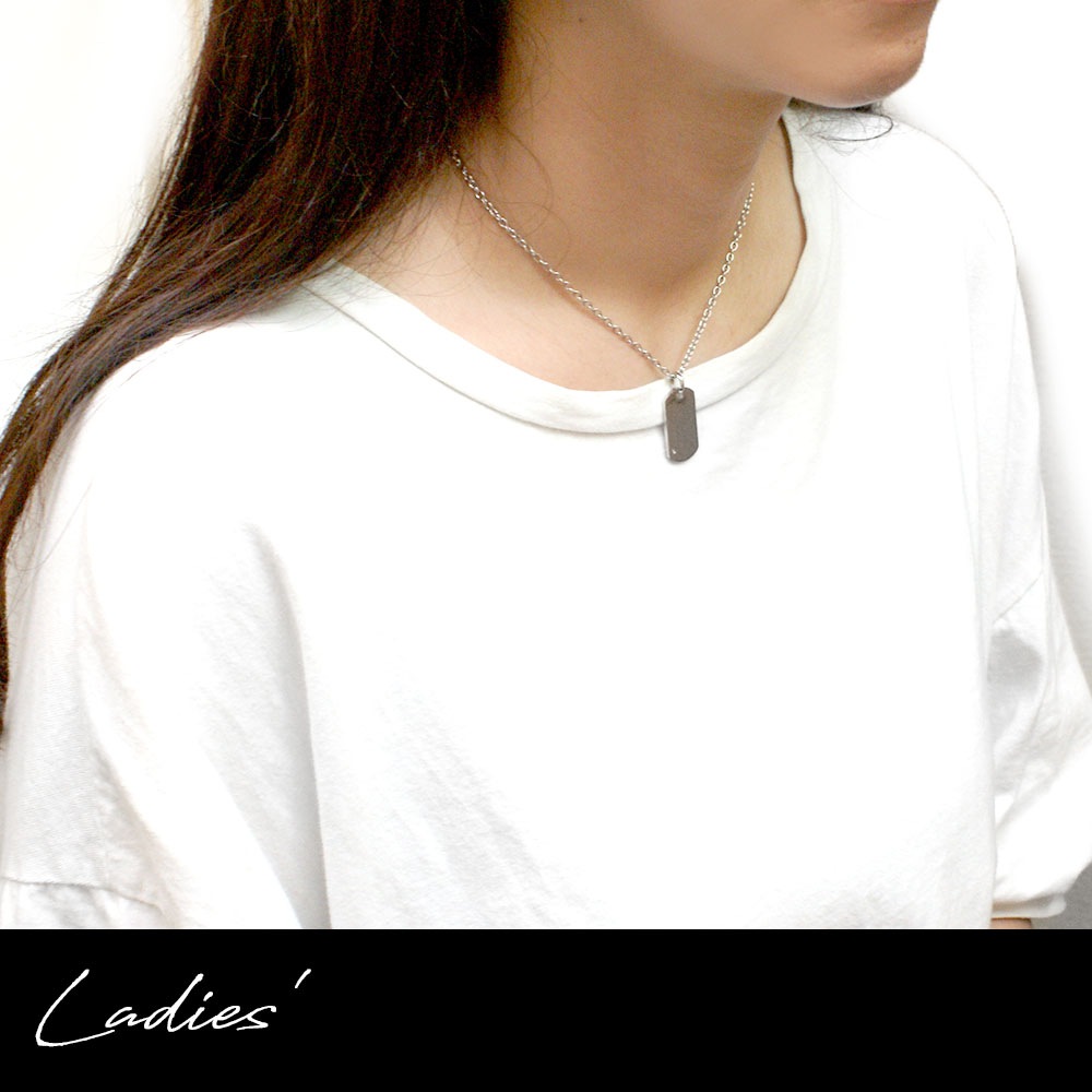 単品 ネックレス ダイヤモンド サージカルステンレス ドッグタグ プレート close to me St ペアアクセサリー