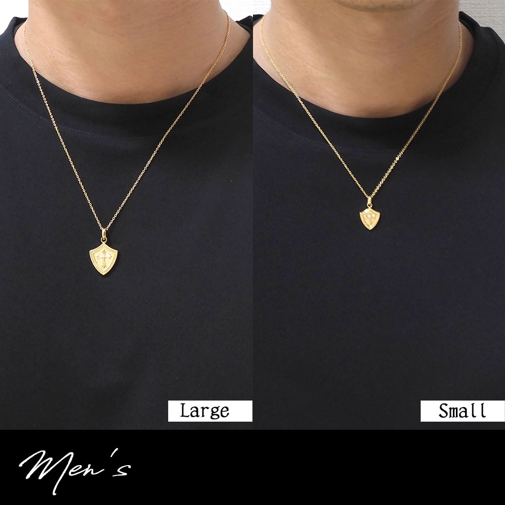 単品 ネックレス ダイヤモンド K23 ゴールドコーティング シールド 盾 モチーフ ペンダント メンズ レディース シルバー925 ロイヤル スタッグ ゼスト