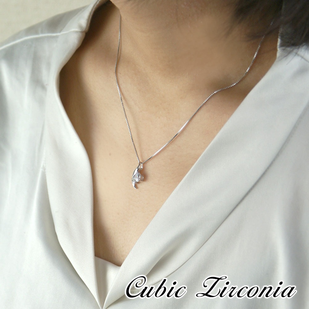 テディベア付き レディース ネックレス【ダイヤのような輝き】スーパーキュービックジルコニア シルバー925 プレゼントやギフトにピッタリ Cheri