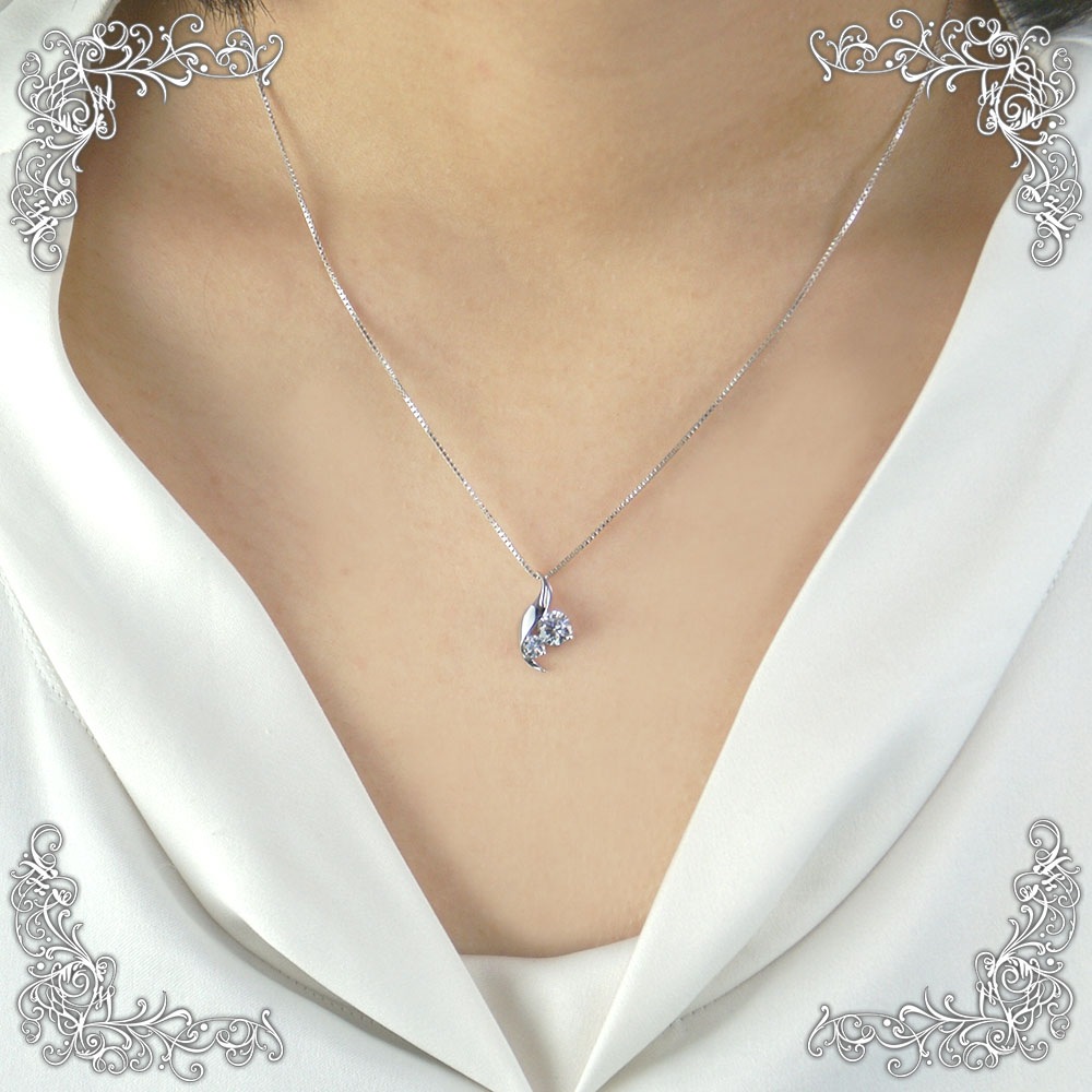 テディベア付き レディース ネックレス【ダイヤのような輝き】スーパーキュービックジルコニア シルバー925 プレゼントやギフトにピッタリ Cheri