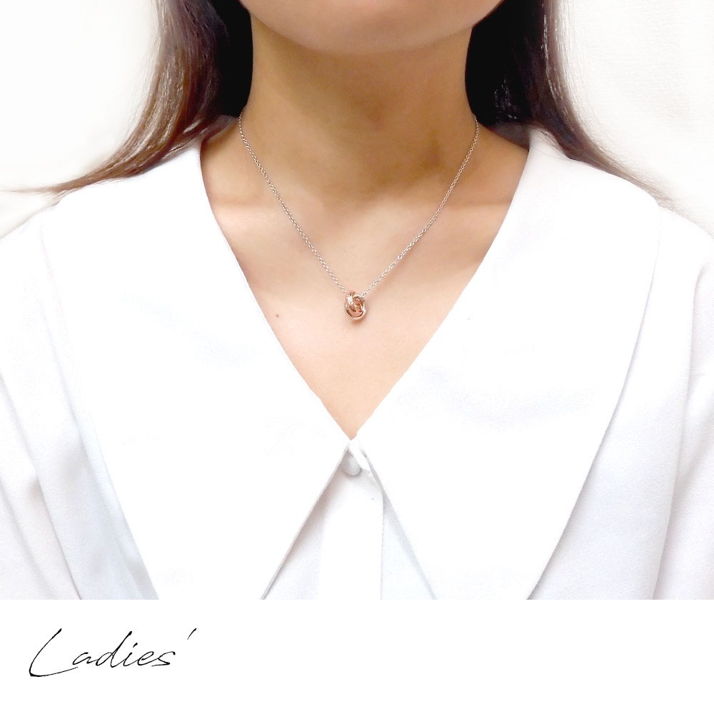 ネックレス 【ハワイアンジュエリー】 Wリング ピンク close to me