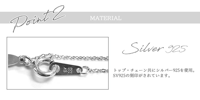 レディースネックレス ペンダント キュービックジルコニア シルバー925 Cheri