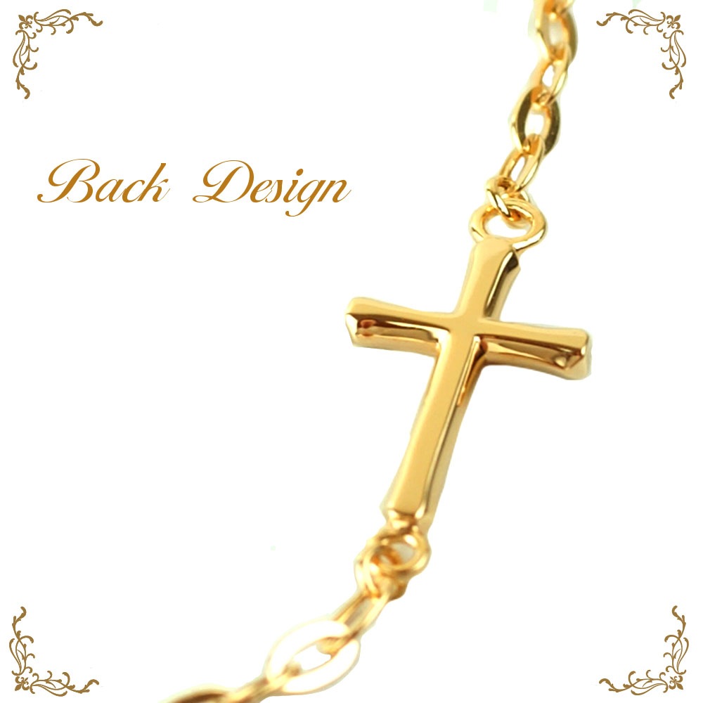 ダイヤモンド ゴールド ブレスレット【クロス(十字架)】モチーフ メンズ レディース シルバー925 ゴールドコーティング ロイヤル スタッグ ゼスト