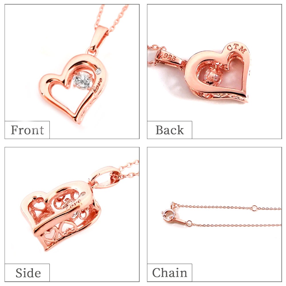 ペアネックレス【ダイヤモンド】【ダンシングストーン】スーパーCZ 合わさるペア close to me ペアアクセサリー