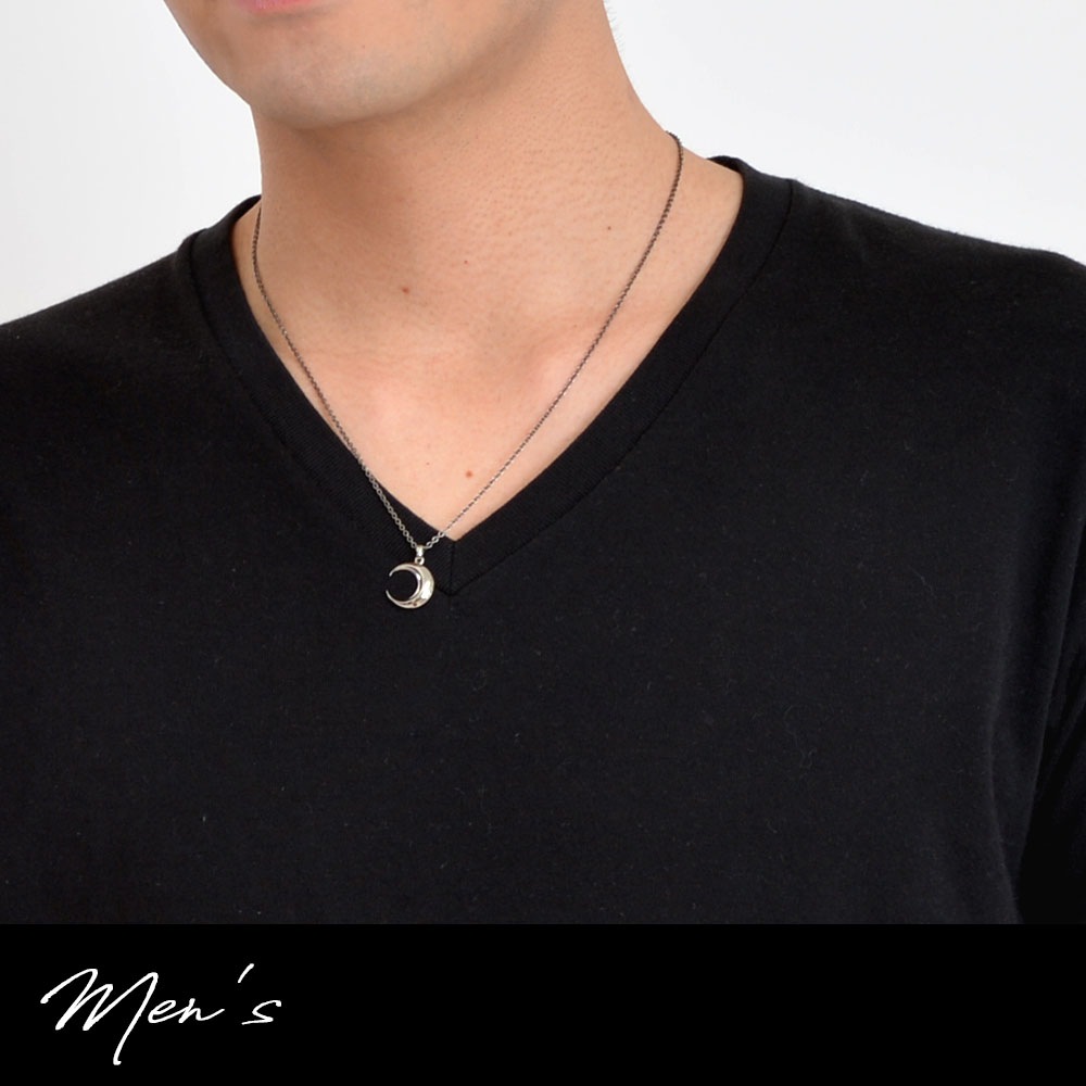 ペアネックレス【ダンシングストーン】ダイヤモンド Moon【月】モチーフ ペンダント close to me ペアアクセサリー