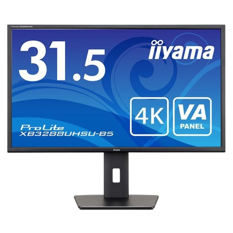 iiyama イイヤマ モニター ディスプレイ ProLite XB3288UHSU-B5 (31.5型 非光沢 VA 4K2K DisplayPort HDMI 昇降 チルト スウィーベル 内臓スピーカー Vesa 3年間保証)