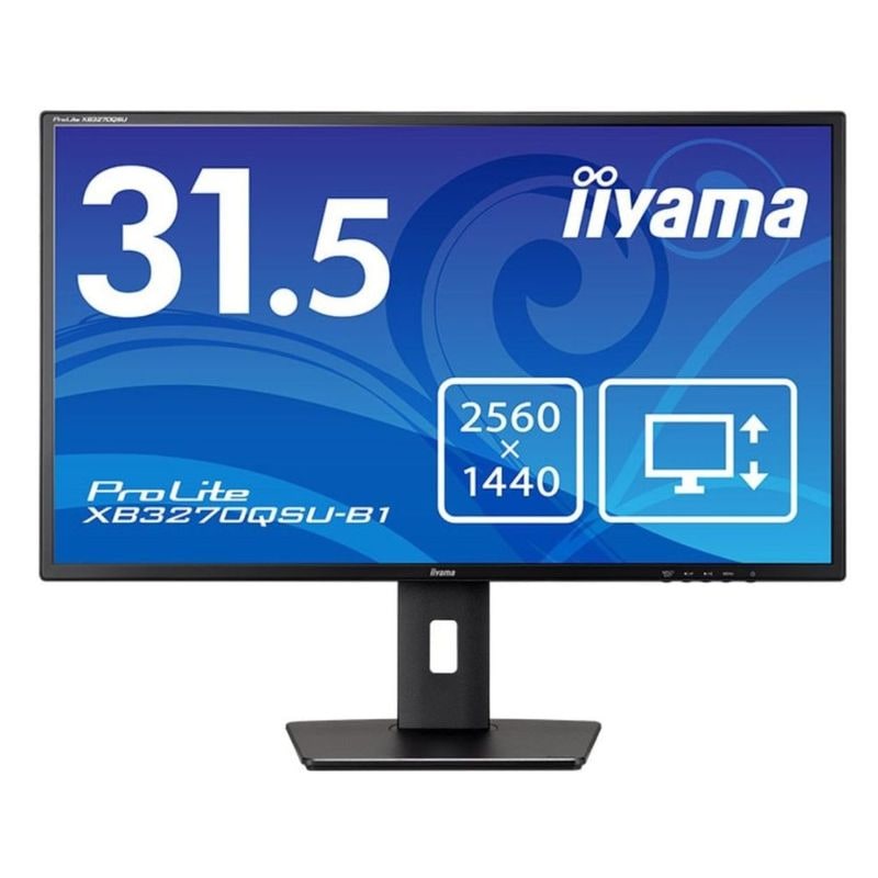 iiyama イイヤマ モニター ディスプレイ ProLite XB3270QSU-B1 (31.5型 WQHD IPS 非光沢 DisplayPort HDMI 昇降 チルト スウィーベル 内臓スピーカー Vesa 3年間保証)