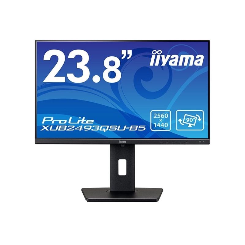 iiyama イイヤマ モニター ProLite XUB2493QSU-B5 ( 23.8型 WQHD 非光沢 IPS DisplayPort HDMI チルト 昇降 ピボット スウィーベル 内臓スピーカー Vesa 3年間保証 )