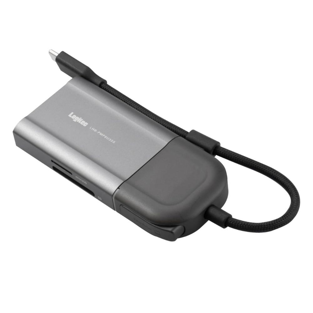 Logitec ロジテック HDMI ON/OFF機能搭載 ドッキングステーション 6in1モデル LHB-PMP6U3SS ( USB Type-C Type-A SD microSD USB Power Delivery )