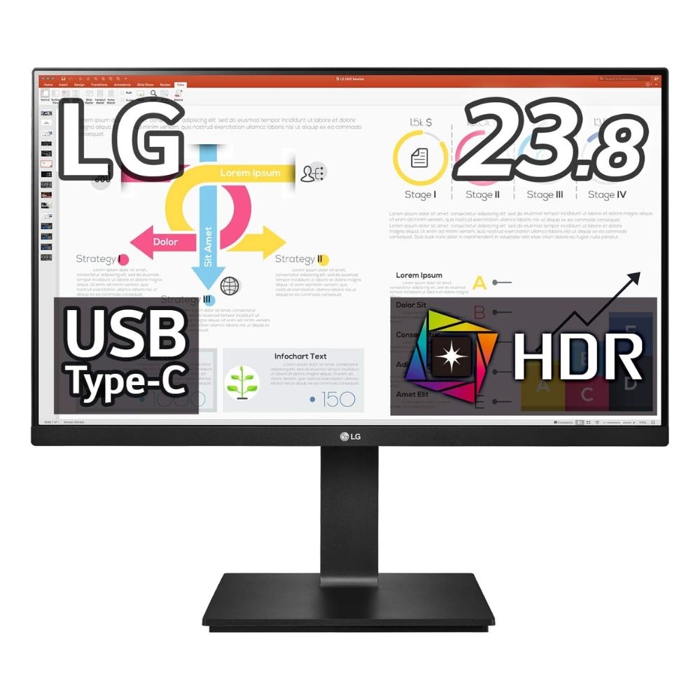 LG Electronics モニター 液晶ディスプレイ 24QP750-B ( 23.8型 WQHD IPS 非光沢 DisplayPort HDMI USB Type-C チルト スウィーベル ピボット 高さ調整 Vesa 3年間保証 )