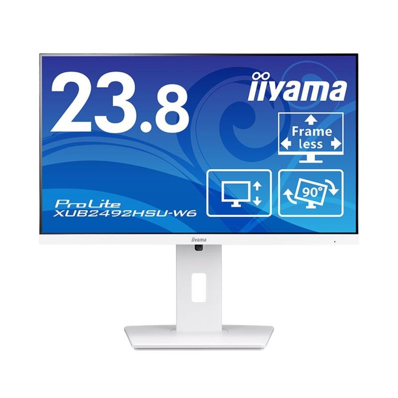 iiyama イイヤマ モニター ディスプレイ ProLite XUB2492HSU-W6 ( 23.8型 フルHD IPS 非光沢 DisplayPort HDMI チルト ピボット スイベル 高さ調整 Vesa 内臓スピーカー 3年間保証 )