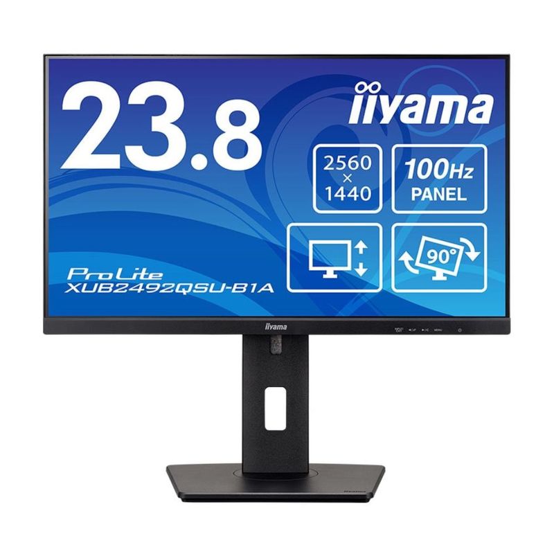iiyama イイヤマ モニター ProLite XUB2492QSU-B1A ( 23.8型 WQHD IPS 非光沢 HDMI DisplayPort チルト 昇降 ピボット スウィーベル 内臓スピーカー Vesa 3年間保証 )