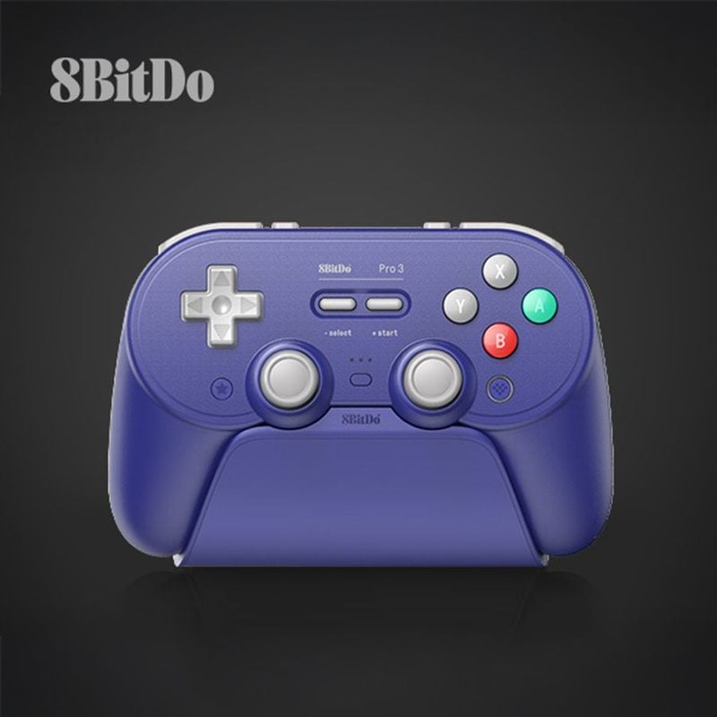 8BitDo Pro 3 Bluetooth Purple 無線 有線 ゲームコントローラー ( Switch Switch2 Windows PC Android Apple Bluetooth 2.4GHz USB Type-C to Type-A バイブレーションあり 充電台つき )