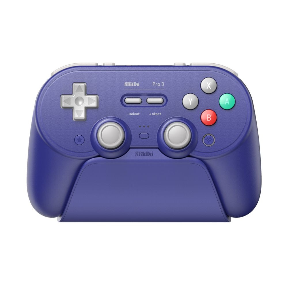 8BitDo Pro 3 Bluetooth Purple 無線 有線 ゲームコントローラー ( Switch Switch2 Windows PC Android Apple Bluetooth 2.4GHz USB Type-C to Type-A バイブレーションあり 充電台つき )