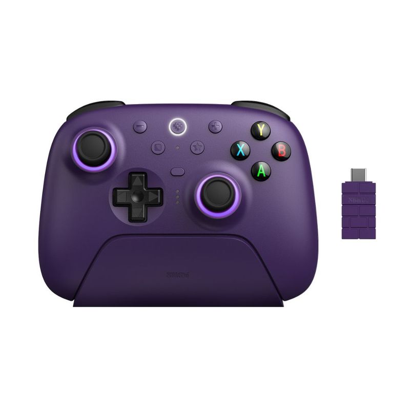 8BitDo Ultimate 2 Wireless Purple 無線 有線 ゲームコントローラー ( Windows PC Mac OS Android iOS Bluetooth 2.4GHz USB 充電台つき )