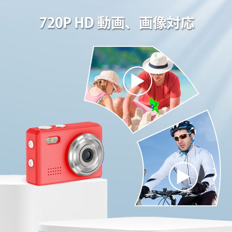 SAC CONNECT MINIカメラ SMC01-RD ( 約100万画素 CMOSセンサー 固定焦点 0.96インチ液晶画面 microSD対応 動画撮影 レトロモード 小型デジタルカメラ ) レッド