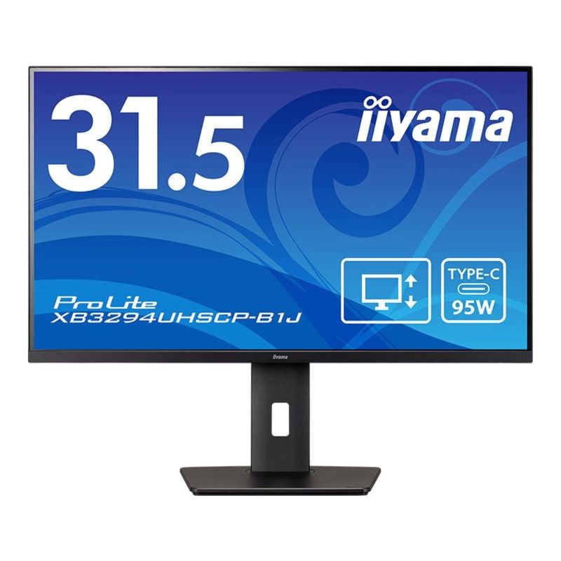 iiyama イイヤマ モニター ディスプレイ ProLite XB3294UHSCP-B1J ( 31.5型 4K 非光沢 VA USB-C DisplayPort HDMI スウィーベル 高さ調整 チルト調節 内臓スピーカー VESA 3年間保証 ) ブラック