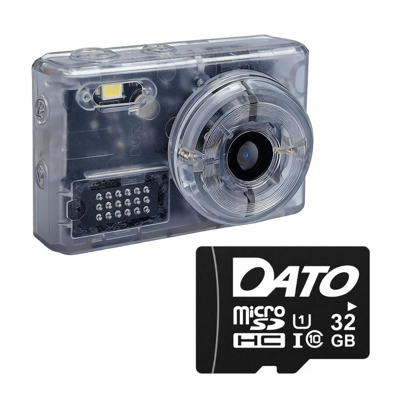 SAC CONNECT MINIカメラ SMC01-TWHMSD32 ( 32GB microSDカードつき 約100万画素 CMOSセンサー 固定焦点 0.96インチ液晶画面 動画撮影 レトロモード 小型デジタルカメラ) クリアホワイト