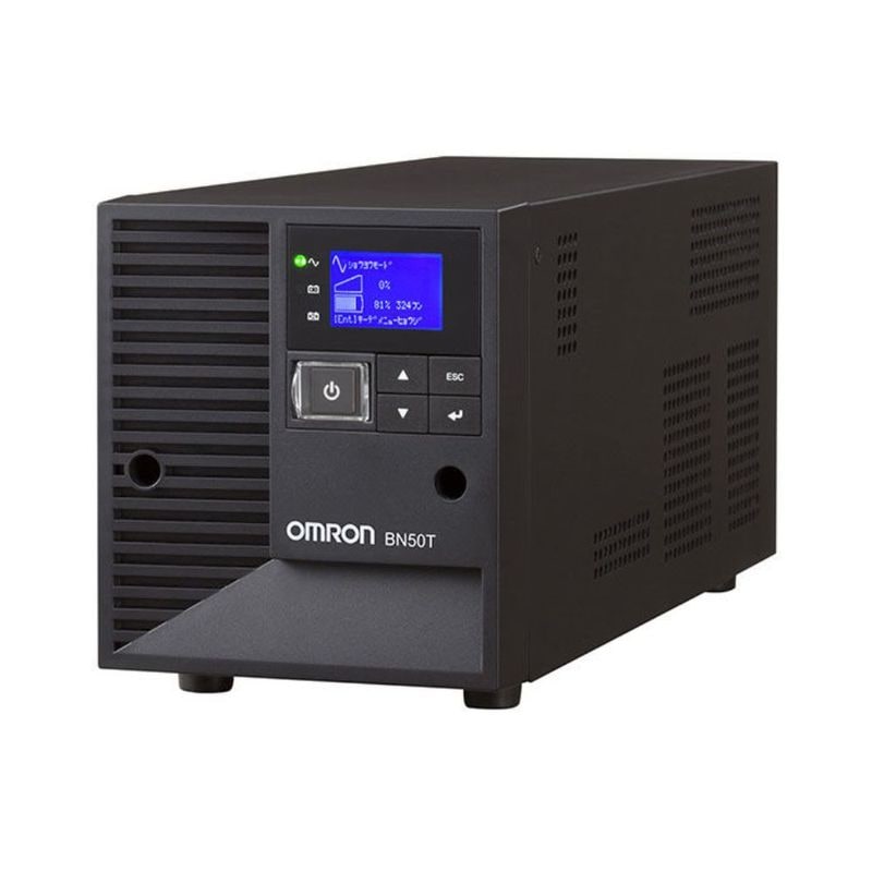 オムロン UPS 無停電電源装置 BN50T ( 500VA 450W 6Ａ 7.5Ａ 据置型 正弦波出力 ラインインタラクティブ 5-15R×6個 自然空冷 保証3年間)