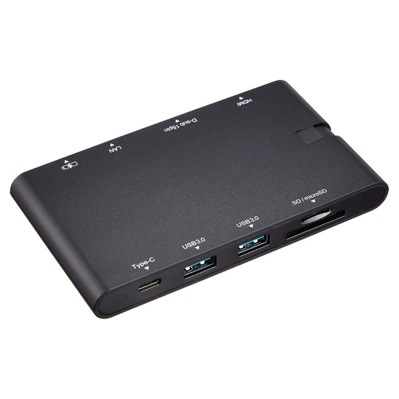 ELECOM エレコム USB Type-C接続 モバイルドッキングステーション DST-C05BK ( Type-A HDMI VGA 有線LAN SDカードリーダー ) ブラック